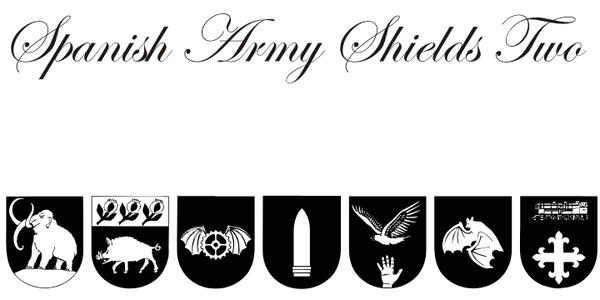Spanish Army Shields Two font